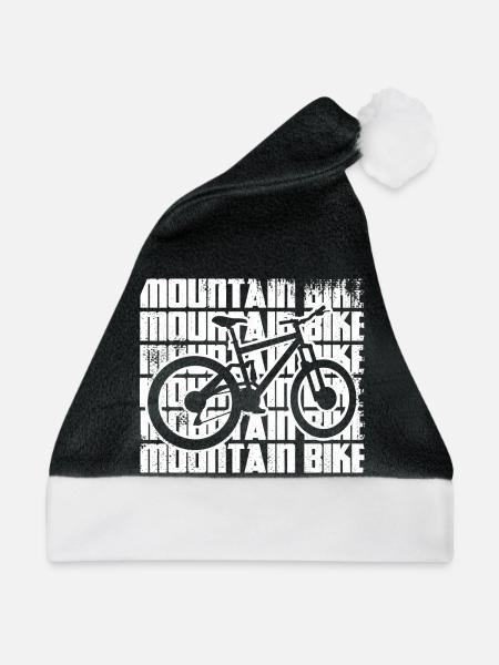 Lustiges Mountainbike - Weihnachtsmütze - Schwarz/Weiß - Vorne