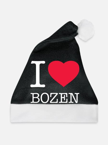 I LOVE BOZEN - Weihnachtsmütze - Schwarz/Weiß - Vorne