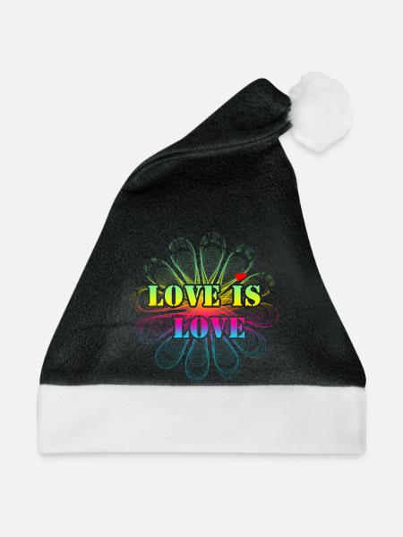 love is love - Weihnachtsmütze - Schwarz/Weiß