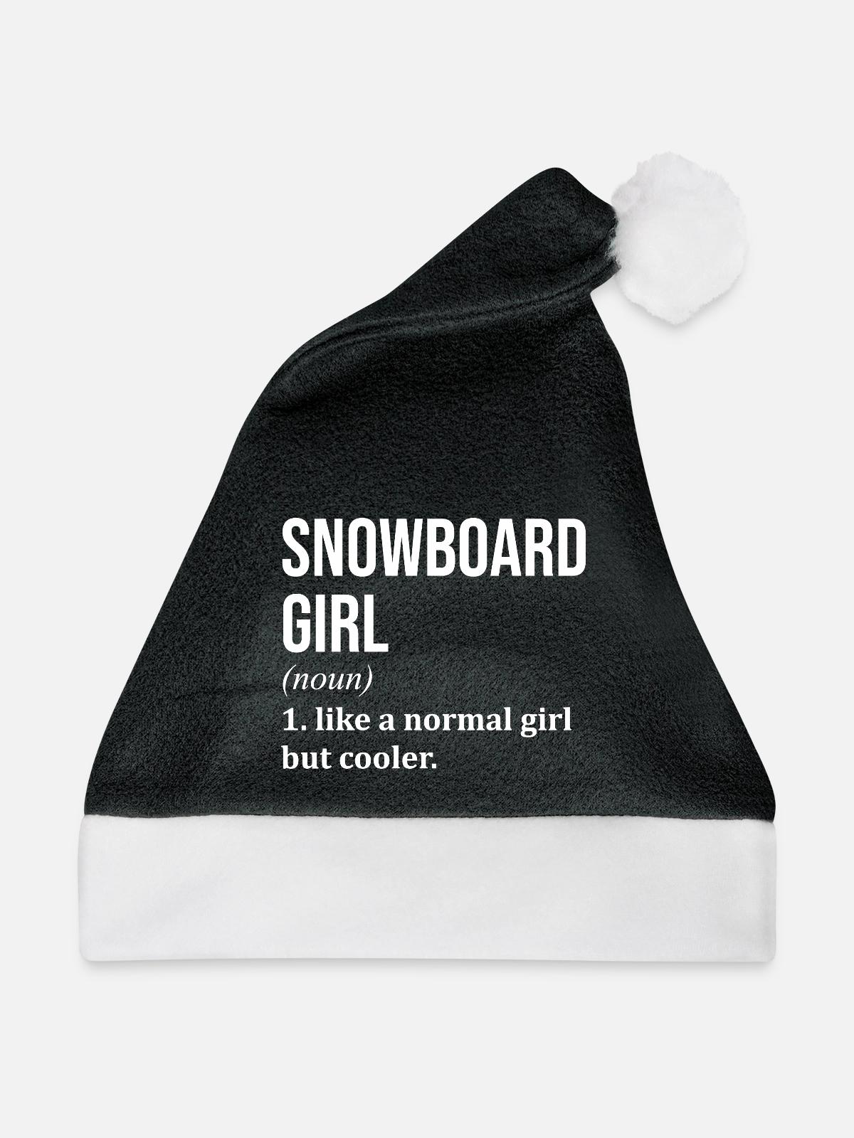 Snowboard Snowboard Snowboard - Weihnachtsmütze - Schwarz/Weiß - Vorne