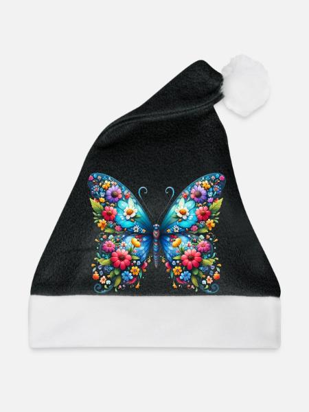 Schmetterling - Weihnachtsmütze - Schwarz/Weiß