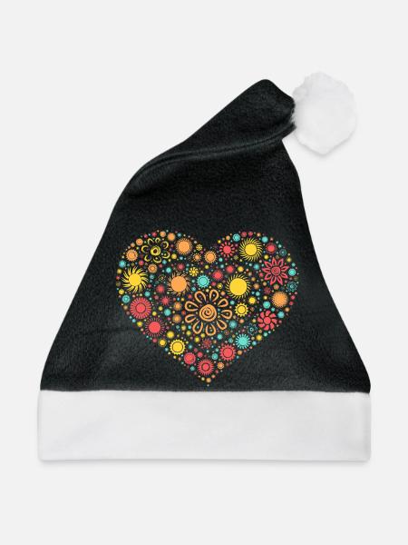 Sunshine Heart – Buntes Sommerliebe-Design - Weihnachtsmütze - Schwarz/Weiß