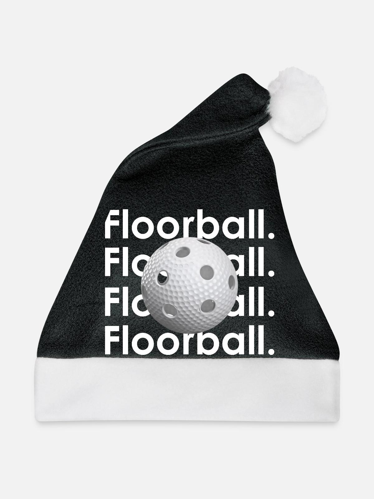 Floorball Graphic - Weihnachtsmütze - Schwarz/Weiß - Vorne