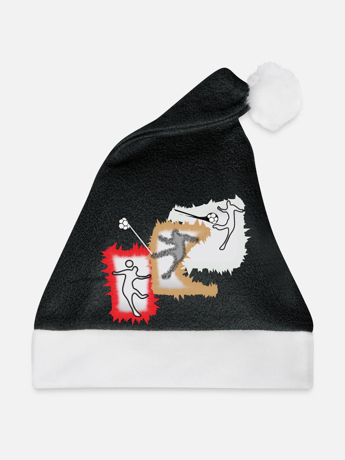 Dynamischer Ballspieler - Weihnachtsmütze - Schwarz/Weiß - Vorne