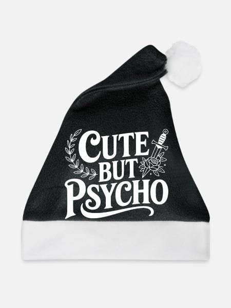 Niedlich, aber psycho - Weihnachtsmütze - Schwarz/Weiß