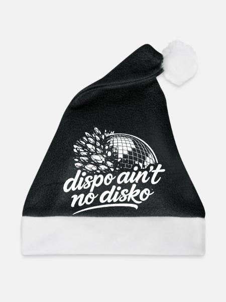 Dispo ain't no Disco Statement - Weihnachtsmütze - Schwarz/Weiß