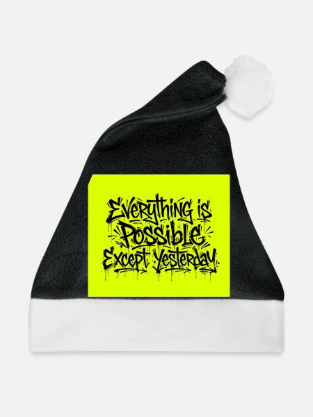 Alles ist möglich Graffiti-Zitat - Weihnachtsmütze - Schwarz/Weiß