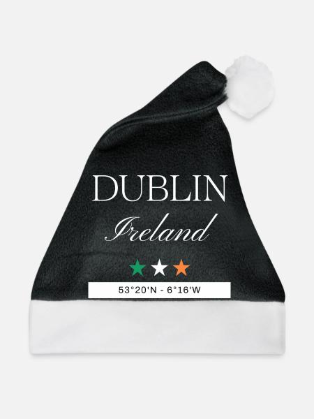Dublin Irland Souvenir – Reise minimalistisch - Weihnachtsmütze - Schwarz/Weiß - Vorne