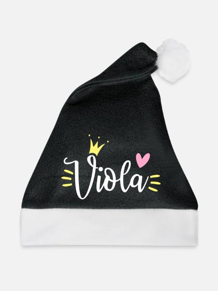 Viola Name Krone - Weihnachtsmütze - Schwarz/Weiß