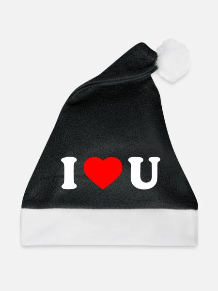 I love u - Weihnachtsmütze - Schwarz/Weiß
