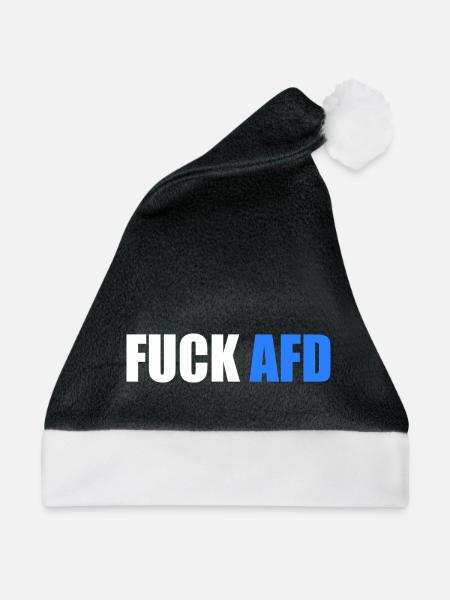Fuck afd - Weihnachtsmütze - Schwarz/Weiß - Vorne