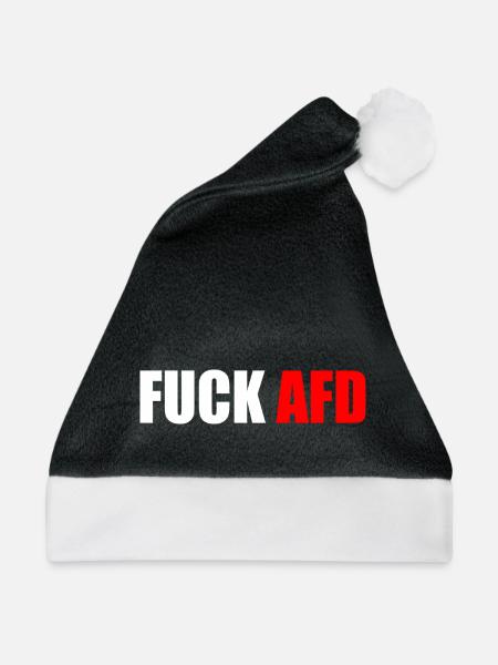 Fuck afd - Weihnachtsmütze - Schwarz/Weiß - Vorne