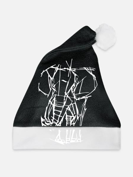 Elefant - Weihnachtsmütze - Schwarz/Weiß