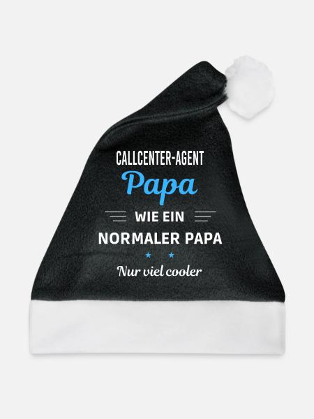 ein normaler Papa nur viel cooler Callcenter-Agent - Weihnachtsmütze - Schwarz/Weiß - Vorne