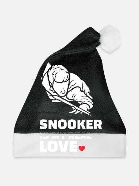 Ich Liebe Snooker - Weihnachtsmütze - Schwarz/Weiß - Vorne