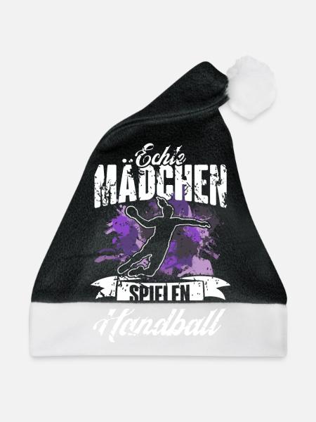 Handball Handballerin Frauen Handball - Weihnachtsmütze - Schwarz/Weiß - Vorne