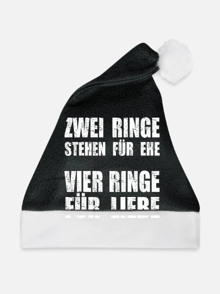 zwei Ringe vier Ringe - Weihnachtsmütze - Schwarz/Weiß