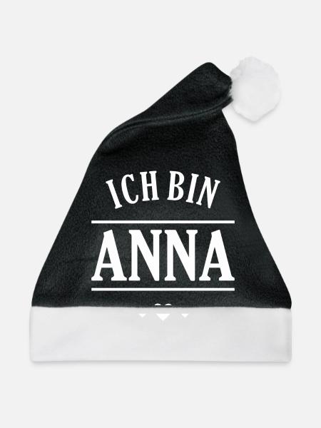 Ich bin Anna - Weihnachtsmütze - Schwarz/Weiß