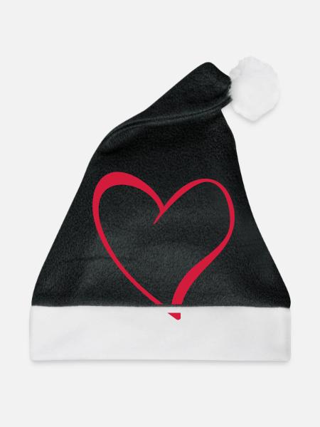 Heart - Weihnachtsmütze - Schwarz/Weiß