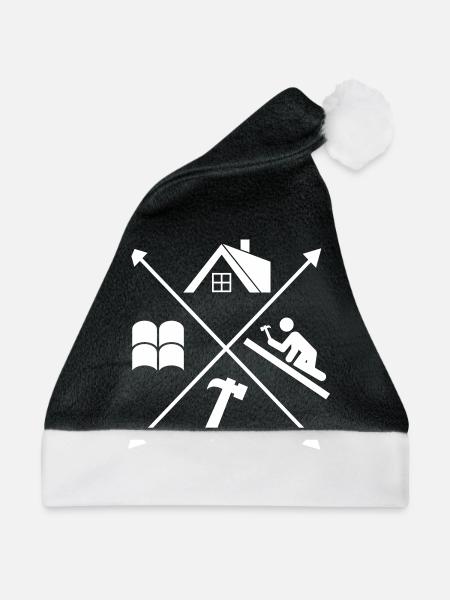 Dachdecker - Weihnachtsmütze - Schwarz/Weiß