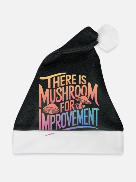 Pilz Pilze Funghi Champignon - Weihnachtsmütze - Schwarz/Weiß - Vorne