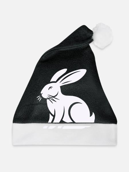 hase kaninchen - Weihnachtsmütze - Schwarz/Weiß