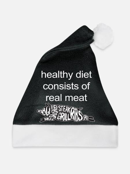 real meat - Weihnachtsmütze - Schwarz/Weiß