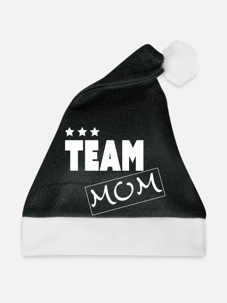 TEAM MOM - Weihnachtsmütze - Schwarz/Weiß