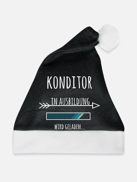 Konditor Bäcker Ausbildung Beruf Geschenk - Weihnachtsmütze - Schwarz/Weiß - Vorne