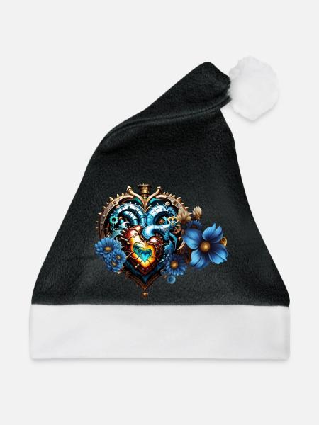 Fantastisches Steampunk-Herz - Weihnachtsmütze - Schwarz/Weiß