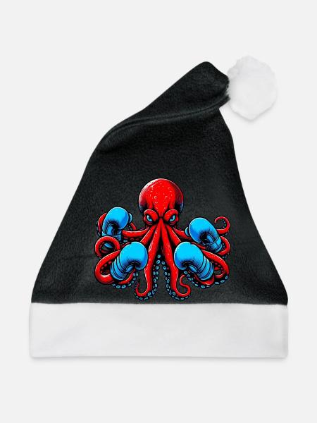 Krake - Weihnachtsmütze - Schwarz/Weiß
