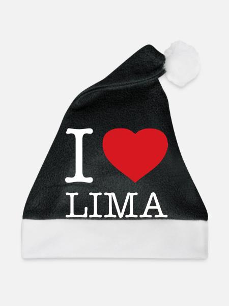 I LOVE LIMA Peru - Weihnachtsmütze - Schwarz/Weiß
