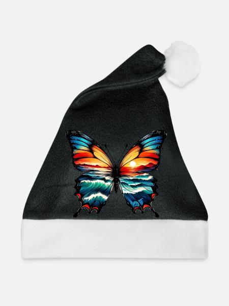 Schmetterling - Weihnachtsmütze - Schwarz/Weiß