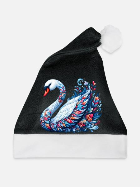 Schwan - Weihnachtsmütze - Schwarz/Weiß