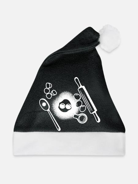 Backzutaten Zeichnung - Weihnachtsmütze - Schwarz/Weiß