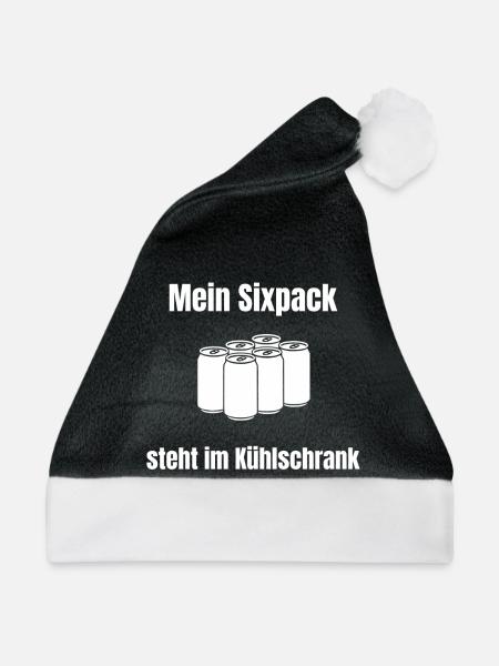 Mein Sixpack? Steht im Kühlschrank! - Weihnachtsmütze - Schwarz/Weiß