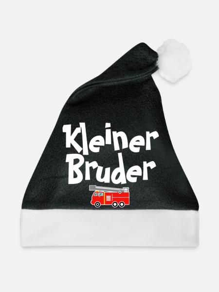 Kleiner Bruder Feuerwehrheld - Weihnachtsmütze - Schwarz/Weiß