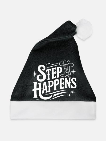 Step Happens Western Line Dance - Weihnachtsmütze - Schwarz/Weiß - Vorne