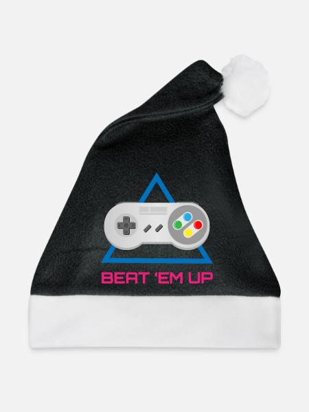 Retro Gamer Controller – Arcade-Videospiel - Weihnachtsmütze - Schwarz/Weiß