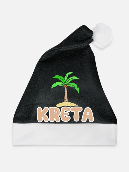 Kreta als Urlaub - Weihnachtsmütze - Schwarz/Weiß