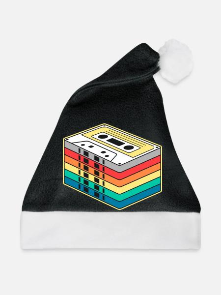 Vibrant Rainbow Kassette - Weihnachtsmütze - Schwarz/Weiß