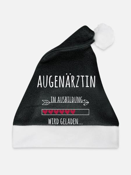 Augenärztin Ausbildung Medizinstudium Ärztin - Weihnachtsmütze - Schwarz/Weiß - Vorne