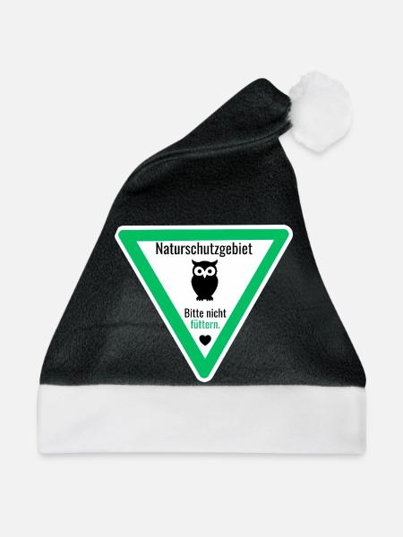 Naturschutzgebiet Nachteule Bitte nicht füttern - Weihnachtsmütze - Schwarz/Weiß