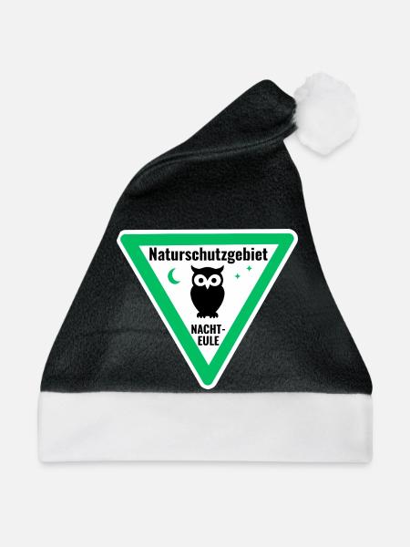 Naturschutzgebiet Nachteule - Weihnachtsmütze - Schwarz/Weiß - Vorne