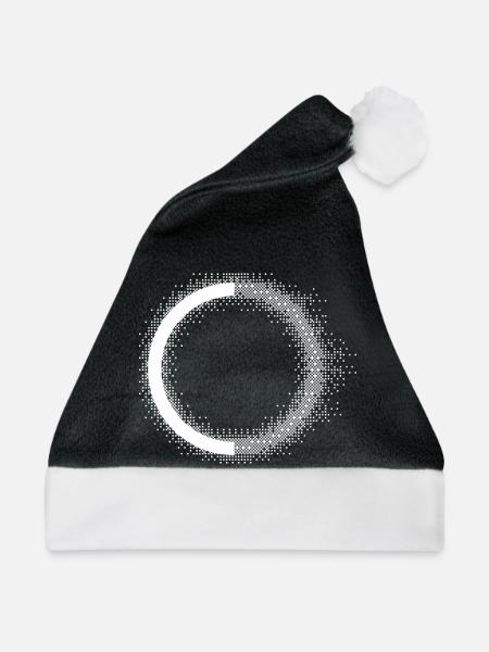 Gepunkteter Halo-Kreis - Weihnachtsmütze - Schwarz/Weiß