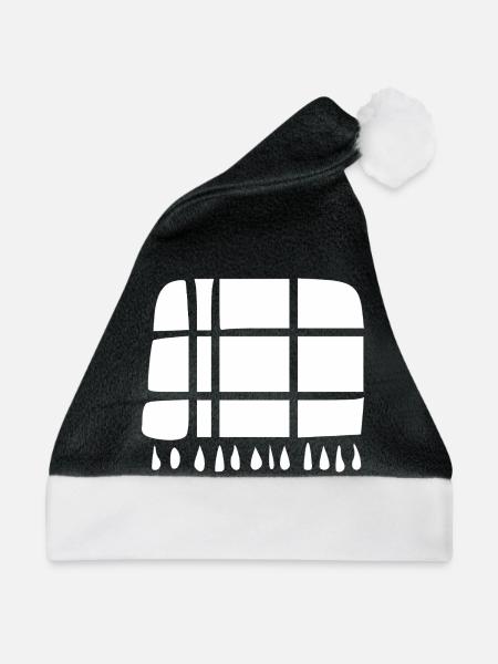 Wolldecke Handarbeit Geschenk - Weihnachtsmütze - Schwarz/Weiß