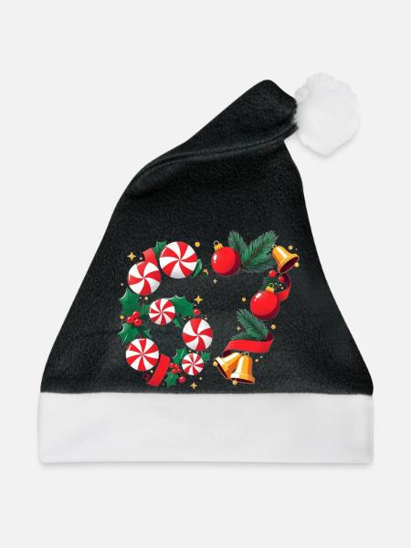 Pfefferminzkranz Weihnachtsstimmung - Weihnachtsmütze - Schwarz/Weiß