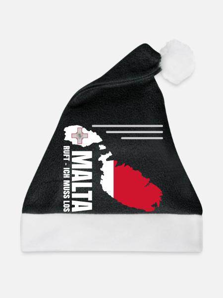 Malta Auswandern - Weihnachtsmütze - Schwarz/Weiß - Vorne