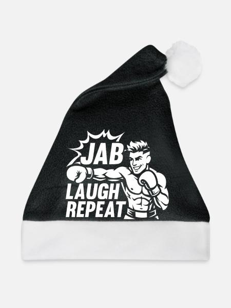 Jab Laugh Repeat Boxing Gloves - Weihnachtsmütze - Schwarz/Weiß - Vorne