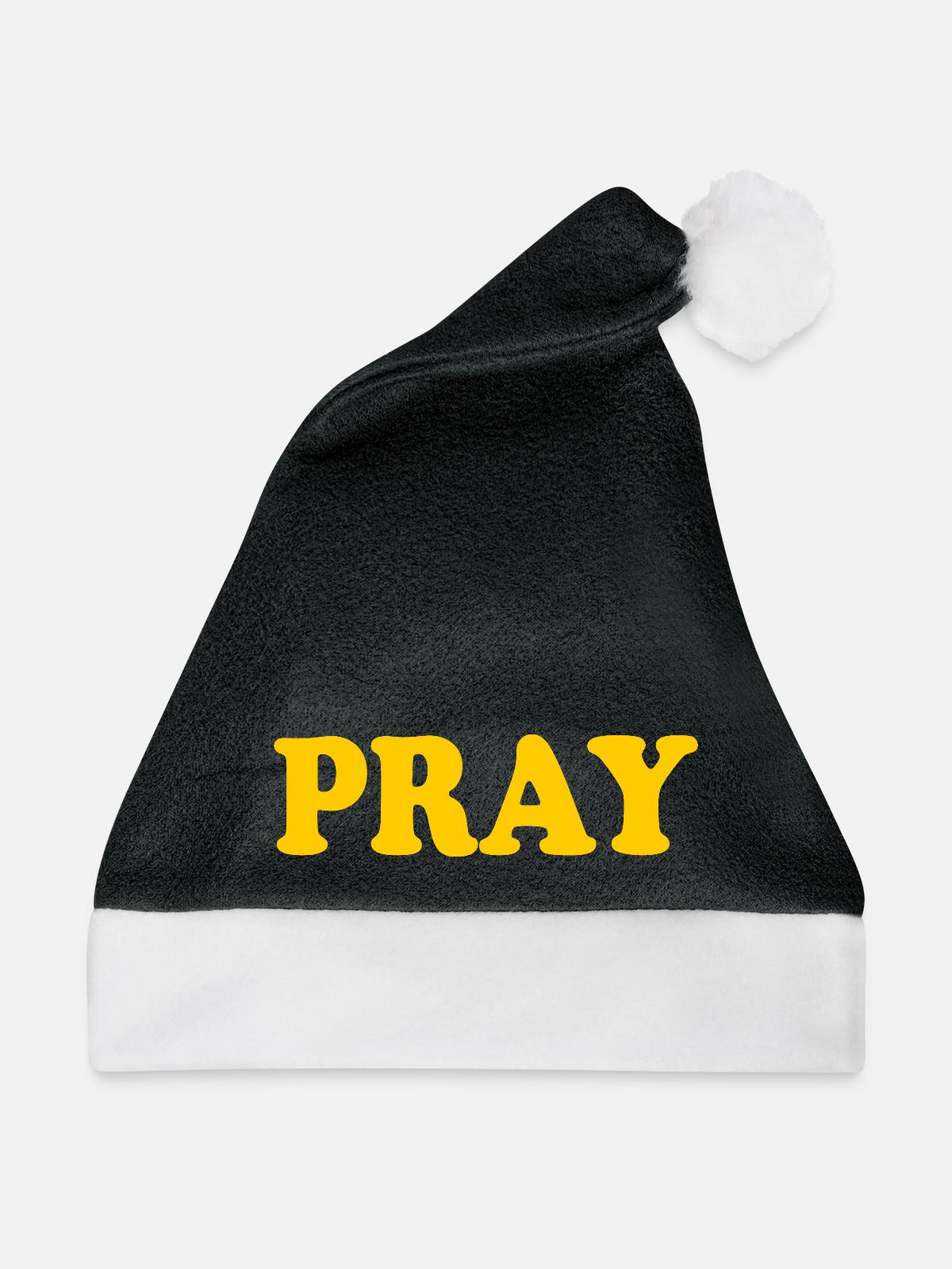 Pray - Weihnachtsmütze - Schwarz/Weiß - Vorne